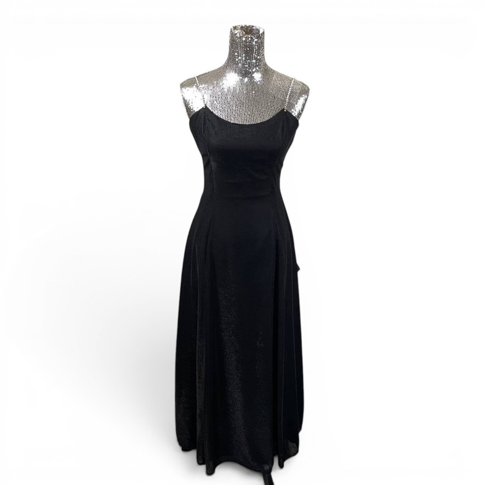 Scott McClintock Vintage Y2K Rhinestone Strap Mesh Formal Maxi Prom Dress 4